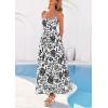 imagePRETTYGARDEN Womens 2026 Spring Boho Maxi Dress Eyelet Floral Long Flowy Sundresses Summer Beach Vacation ClothesFloral White Black