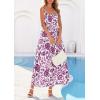 imagePRETTYGARDEN Womens 2026 Spring Boho Maxi Dress Eyelet Floral Long Flowy Sundresses Summer Beach Vacation ClothesFloral White Purple
