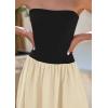 imagePRETTYGARDEN Womens 2026 Spring Strapless Maxi Dresses Patchwork Long Flowy Pockets Elegant Going Out Summer Tube Top DressApricot