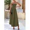 imagePRETTYGARDEN Womens 2026 Spring Strapless Maxi Dresses Patchwork Long Flowy Pockets Elegant Going Out Summer Tube Top DressArmy Green