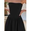 imagePRETTYGARDEN Womens 2026 Spring Strapless Maxi Dresses Patchwork Long Flowy Pockets Elegant Going Out Summer Tube Top DressBlack