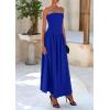 imagePRETTYGARDEN Womens 2026 Spring Strapless Maxi Dresses Patchwork Long Flowy Pockets Elegant Going Out Summer Tube Top DressBlue