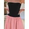 imagePRETTYGARDEN Womens 2026 Spring Strapless Maxi Dresses Patchwork Long Flowy Pockets Elegant Going Out Summer Tube Top DressPink