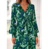 imagePRETTYGARDEN Womens 2026 Spring Wedding Guest Dresses Floral Long Sleeve V Neck Belted Long Flowy Boho Maxi DressFloral Green