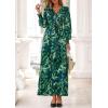 imagePRETTYGARDEN Womens 2026 Spring Wedding Guest Dresses Floral Long Sleeve V Neck Belted Long Flowy Boho Maxi DressFloral Green