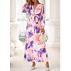 imagePRETTYGARDEN Womens 2026 Spring Wedding Guest Dresses Floral Long Sleeve V Neck Belted Long Flowy Boho Maxi DressFloral Multicolored