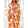 imagePRETTYGARDEN Womens 2026 Spring Wedding Guest Dresses Floral Long Sleeve V Neck Belted Long Flowy Boho Maxi DressFloral Orange
