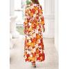 imagePRETTYGARDEN Womens 2026 Spring Wedding Guest Dresses Floral Long Sleeve V Neck Belted Long Flowy Boho Maxi DressFloral Orange