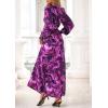 imagePRETTYGARDEN Womens 2026 Spring Wedding Guest Dresses Floral Long Sleeve V Neck Belted Long Flowy Boho Maxi DressFloral Purple