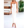 imagePRETTYGARDEN Womens 2026 Summer Bodycon Maxi Dress Strapless Tube Twist Knot Front Ribbed Knit Slit Cocktail Party DressesWhite