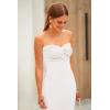 imagePRETTYGARDEN Womens 2026 Summer Bodycon Maxi Dress Strapless Tube Twist Knot Front Ribbed Knit Slit Cocktail Party DressesWhite