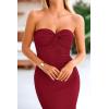 imagePRETTYGARDEN Womens 2026 Summer Bodycon Maxi Dress Strapless Tube Twist Knot Front Ribbed Knit Slit Cocktail Party DressesWine Red