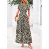 imagePRETTYGARDEN Womens 2026 Summer Boho Maxi Dresses Floral Short Sleeve V Neck A Line Tiered Flowy Long Beach Vacation DressBlack
