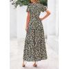 imagePRETTYGARDEN Womens 2026 Summer Boho Maxi Dresses Floral Short Sleeve V Neck A Line Tiered Flowy Long Beach Vacation DressBlack
