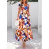imagePRETTYGARDEN Womens 2026 Summer Boho Maxi Dresses Floral Short Sleeve V Neck A Line Tiered Flowy Long Beach Vacation DressBlue Watercolour