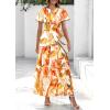 imagePRETTYGARDEN Womens 2026 Summer Boho Maxi Dresses Floral Short Sleeve V Neck A Line Tiered Flowy Long Beach Vacation DressPink Watercolour