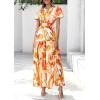 imagePRETTYGARDEN Womens 2026 Summer Boho Maxi Dresses Floral Short Sleeve V Neck A Line Tiered Flowy Long Beach Vacation DressPink Watercolour