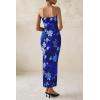 imagePRETTYGARDEN Womens 2026 Summer Floral Bodycon Maxi Dresses Ribbed Strapless Tube Casual Boho Party Long DressFloral Blue