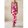 imagePRETTYGARDEN Womens 2026 Summer Floral Bodycon Maxi Dresses Ribbed Strapless Tube Casual Boho Party Long DressFloral White