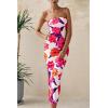 imagePRETTYGARDEN Womens 2026 Summer Floral Bodycon Maxi Dresses Ribbed Strapless Tube Casual Boho Party Long DressFloral White