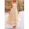 imagePRETTYGARDEN Womens 2026 Summer Flowy Maxi Dress Casual Sleeveless Spaghetti Strap Ruffle Beach Long DressesBeige