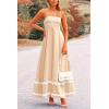 imagePRETTYGARDEN Womens 2026 Summer Flowy Maxi Dress Casual Sleeveless Spaghetti Strap Ruffle Beach Long DressesBeige