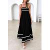 imagePRETTYGARDEN Womens 2026 Summer Flowy Maxi Dress Casual Sleeveless Spaghetti Strap Ruffle Beach Long DressesBlack