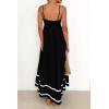 imagePRETTYGARDEN Womens 2026 Summer Flowy Maxi Dress Casual Sleeveless Spaghetti Strap Ruffle Beach Long DressesBlack