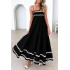 imagePRETTYGARDEN Womens 2026 Summer Flowy Maxi Dress Casual Sleeveless Spaghetti Strap Ruffle Beach Long DressesBlack