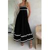 imagePRETTYGARDEN Womens 2026 Summer Flowy Maxi Dress Casual Sleeveless Spaghetti Strap Ruffle Beach Long DressesBlack
