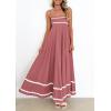 imagePRETTYGARDEN Womens 2026 Summer Flowy Maxi Dress Casual Sleeveless Spaghetti Strap Ruffle Beach Long DressesDark Pink