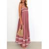 imagePRETTYGARDEN Womens 2026 Summer Flowy Maxi Dress Casual Sleeveless Spaghetti Strap Ruffle Beach Long DressesDark Pink