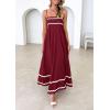 imagePRETTYGARDEN Womens 2026 Summer Flowy Maxi Dress Casual Sleeveless Spaghetti Strap Ruffle Beach Long DressesDark Red
