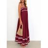imagePRETTYGARDEN Womens 2026 Summer Flowy Maxi Dress Casual Sleeveless Spaghetti Strap Ruffle Beach Long DressesDark Red