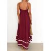 imagePRETTYGARDEN Womens 2026 Summer Flowy Maxi Dress Casual Sleeveless Spaghetti Strap Ruffle Beach Long DressesDark Red