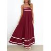 imagePRETTYGARDEN Womens 2026 Summer Flowy Maxi Dress Casual Sleeveless Spaghetti Strap Ruffle Beach Long DressesDark Red