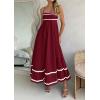 imagePRETTYGARDEN Womens 2026 Summer Flowy Maxi Dress Casual Sleeveless Spaghetti Strap Ruffle Beach Long DressesDark Red