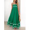 imagePRETTYGARDEN Womens 2026 Summer Flowy Maxi Dress Casual Sleeveless Spaghetti Strap Ruffle Beach Long DressesGreen