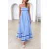 imagePRETTYGARDEN Womens 2026 Summer Flowy Maxi Dress Casual Sleeveless Spaghetti Strap Ruffle Beach Long DressesLight Blue