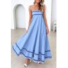 imagePRETTYGARDEN Womens 2026 Summer Flowy Maxi Dress Casual Sleeveless Spaghetti Strap Ruffle Beach Long DressesLight Blue