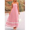 imagePRETTYGARDEN Womens 2026 Summer Flowy Maxi Dress Casual Sleeveless Spaghetti Strap Ruffle Beach Long DressesPink