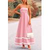 imagePRETTYGARDEN Womens 2026 Summer Flowy Maxi Dress Casual Sleeveless Spaghetti Strap Ruffle Beach Long DressesPink