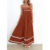 imagePRETTYGARDEN Womens 2026 Summer Flowy Maxi Dress Casual Sleeveless Spaghetti Strap Ruffle Beach Long DressesRust