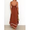 imagePRETTYGARDEN Womens 2026 Summer Flowy Maxi Dress Casual Sleeveless Spaghetti Strap Ruffle Beach Long DressesRust