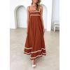 imagePRETTYGARDEN Womens 2026 Summer Flowy Maxi Dress Casual Sleeveless Spaghetti Strap Ruffle Beach Long DressesRust