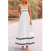 imagePRETTYGARDEN Womens 2026 Summer Flowy Maxi Dress Casual Sleeveless Spaghetti Strap Ruffle Beach Long DressesWhite
