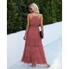 imagePRETTYGARDEN Womens 2026 Summer Maxi Dress Spaghetti Strap Sleeveless High Waist Beach Vacation Long SundressesBrick Red