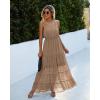 imagePRETTYGARDEN Womens 2026 Summer Maxi Dress Spaghetti Strap Sleeveless High Waist Beach Vacation Long SundressesDark Apricot