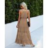 imagePRETTYGARDEN Womens 2026 Summer Maxi Dress Spaghetti Strap Sleeveless High Waist Beach Vacation Long SundressesDark Apricot