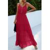 imagePRETTYGARDEN Womens 2026 Summer Maxi Dress Spaghetti Strap Sleeveless High Waist Beach Vacation Long SundressesDeep Red